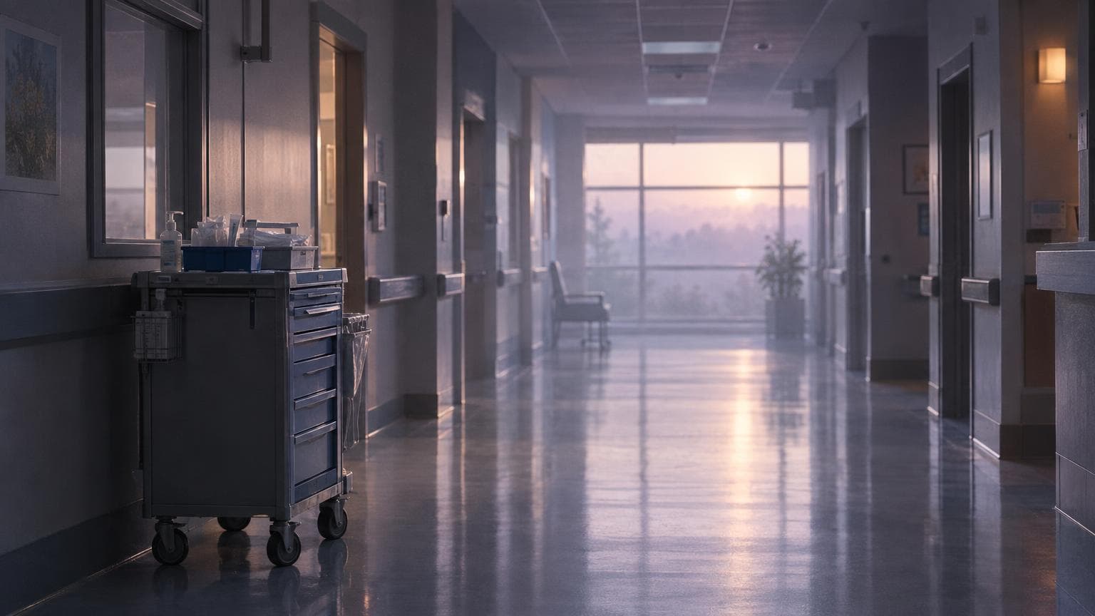 Healthcare professionals reviewing AI-powered diagnostic tools on screens in a modern hospital setting